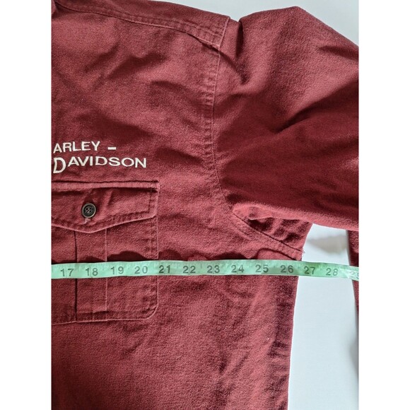 Vintage Red Head Harley Davidson Thick Flannel Shirt Mens XL Tall Button Down - Picture 12 of 12